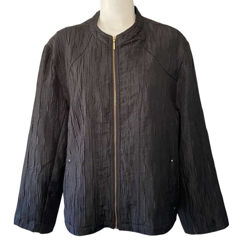 N Touch Ladies Size XL Black Long Sleeve Jacket Zip Front Closure Excellent Cond